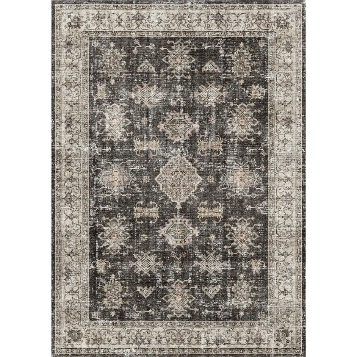 Charcoal Black Rug - Second Love