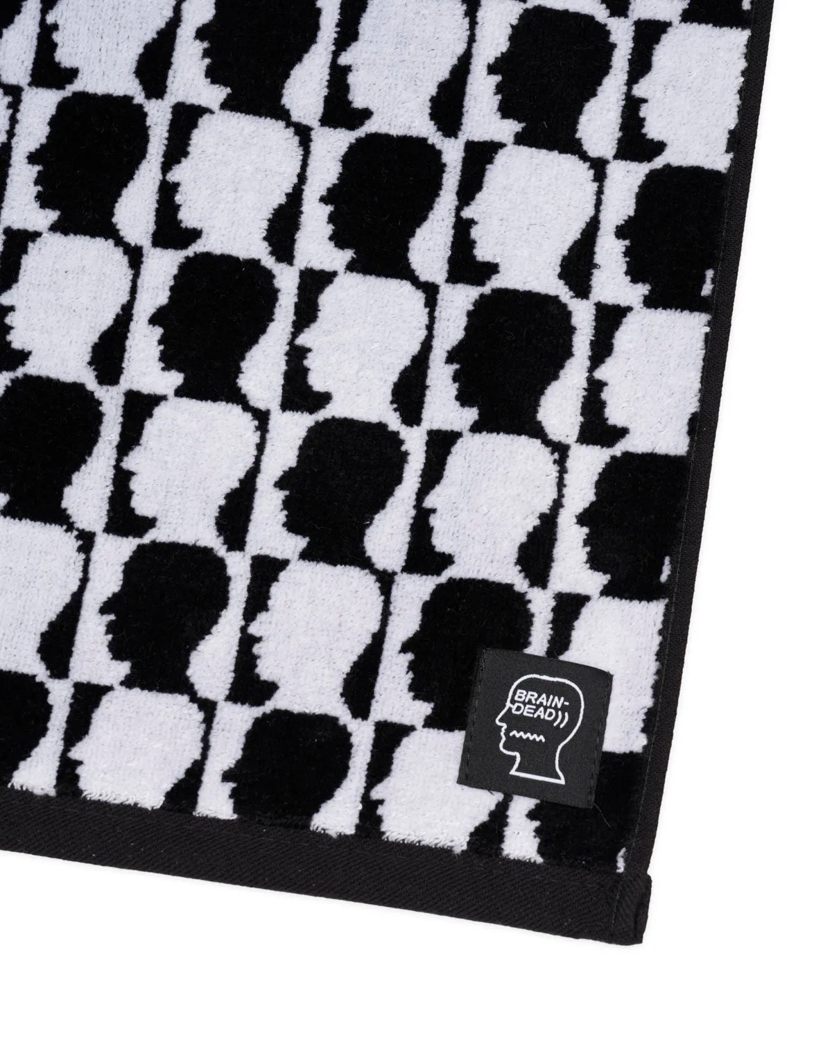 Checkerboard Logohead Hand Towel - Black