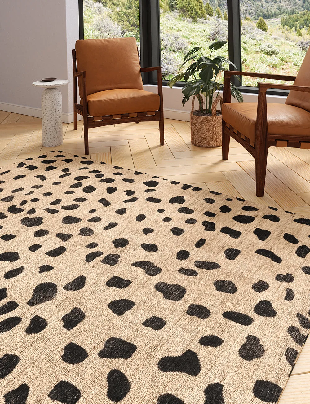 Cheetah Natural Black Rug