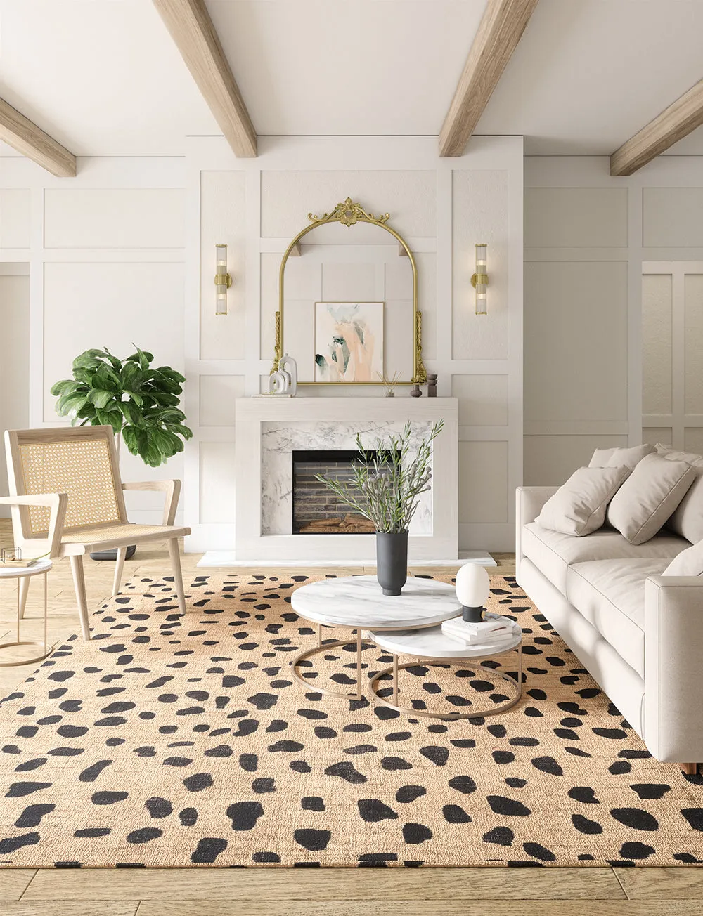 Cheetah Natural Black Rug