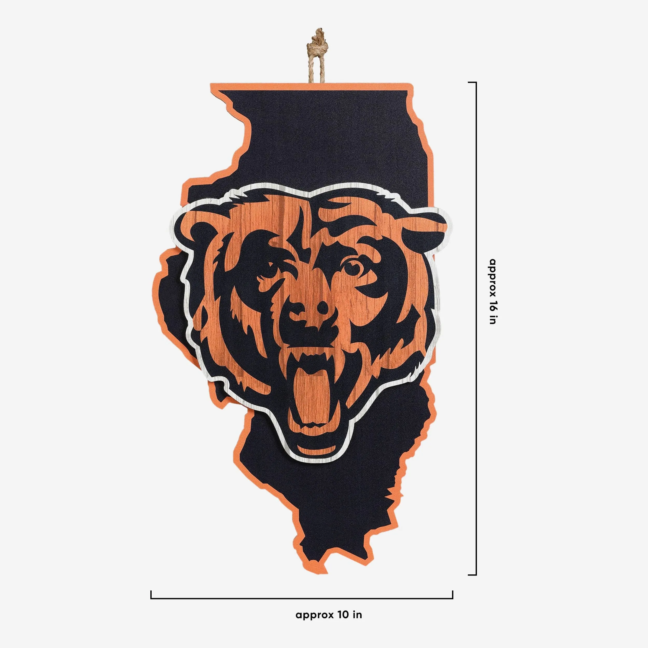 Chicago Bears Wood State Sign