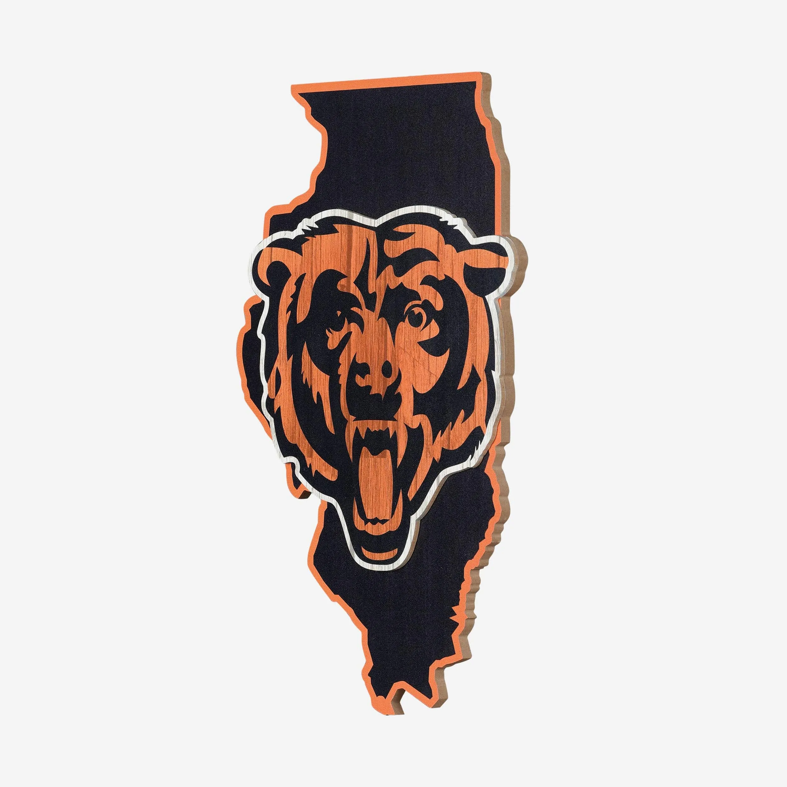 Chicago Bears Wood State Sign