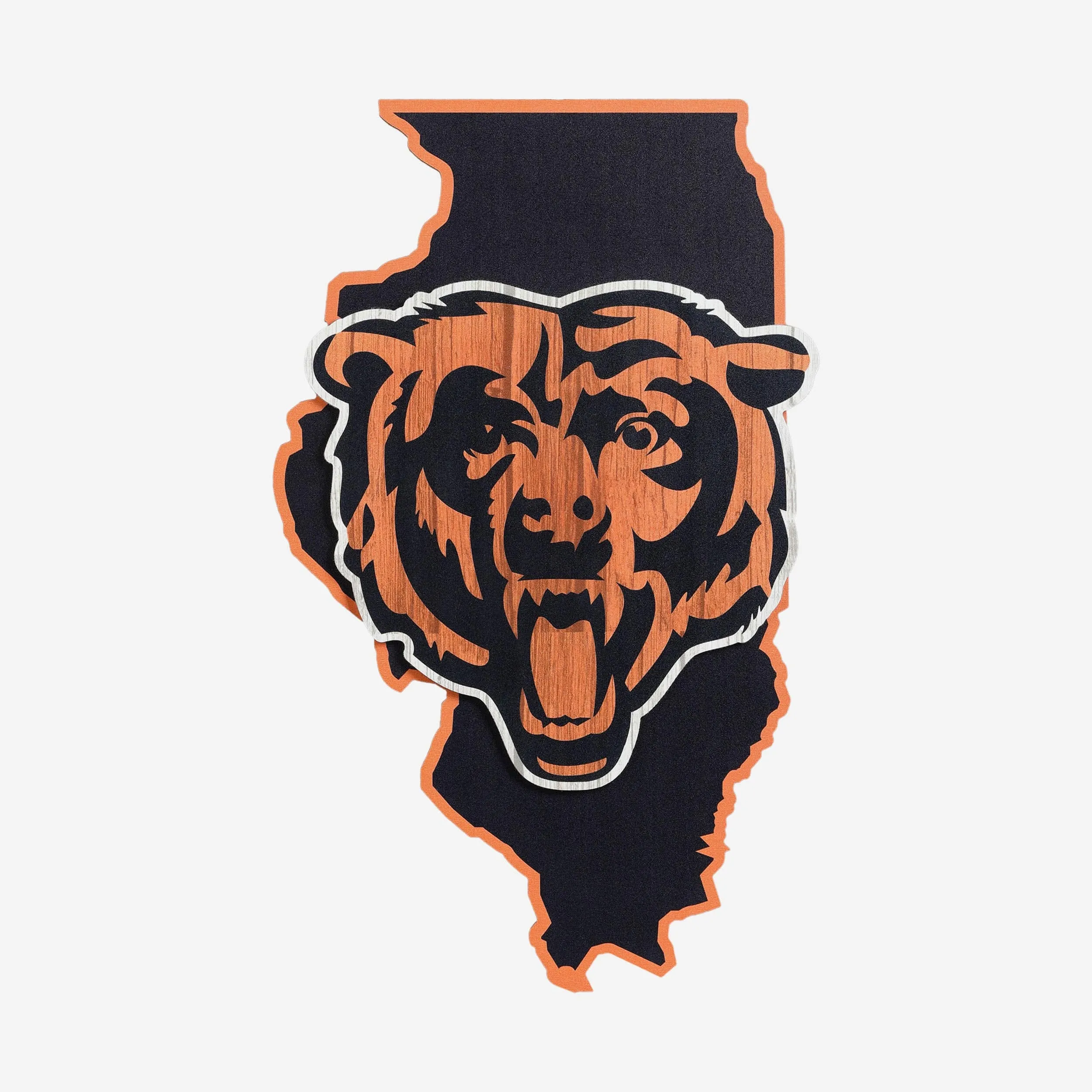 Chicago Bears Wood State Sign