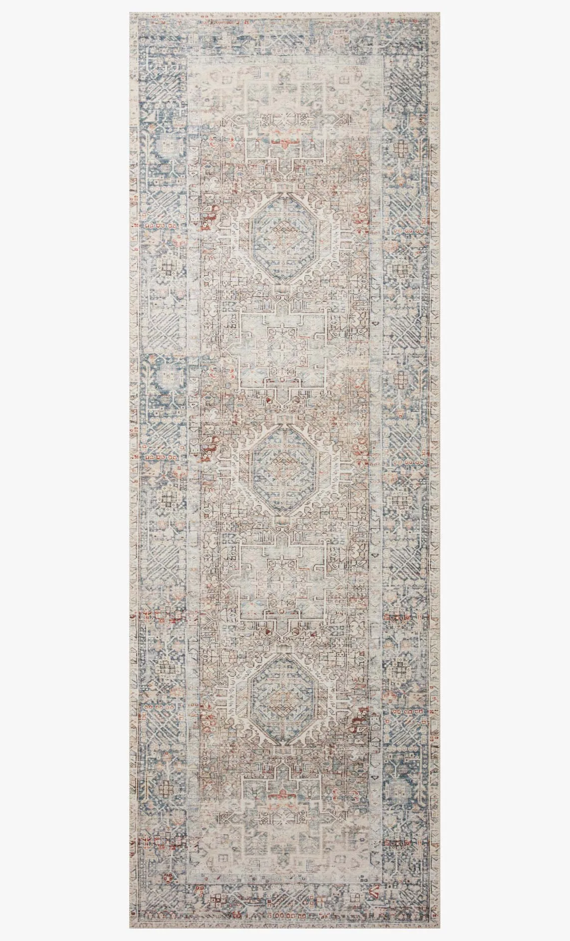 Chris Loves Julia x Loloi Jules Collection - Traditional Power Loomed Rug in Natural & Ocean (JUL-07)