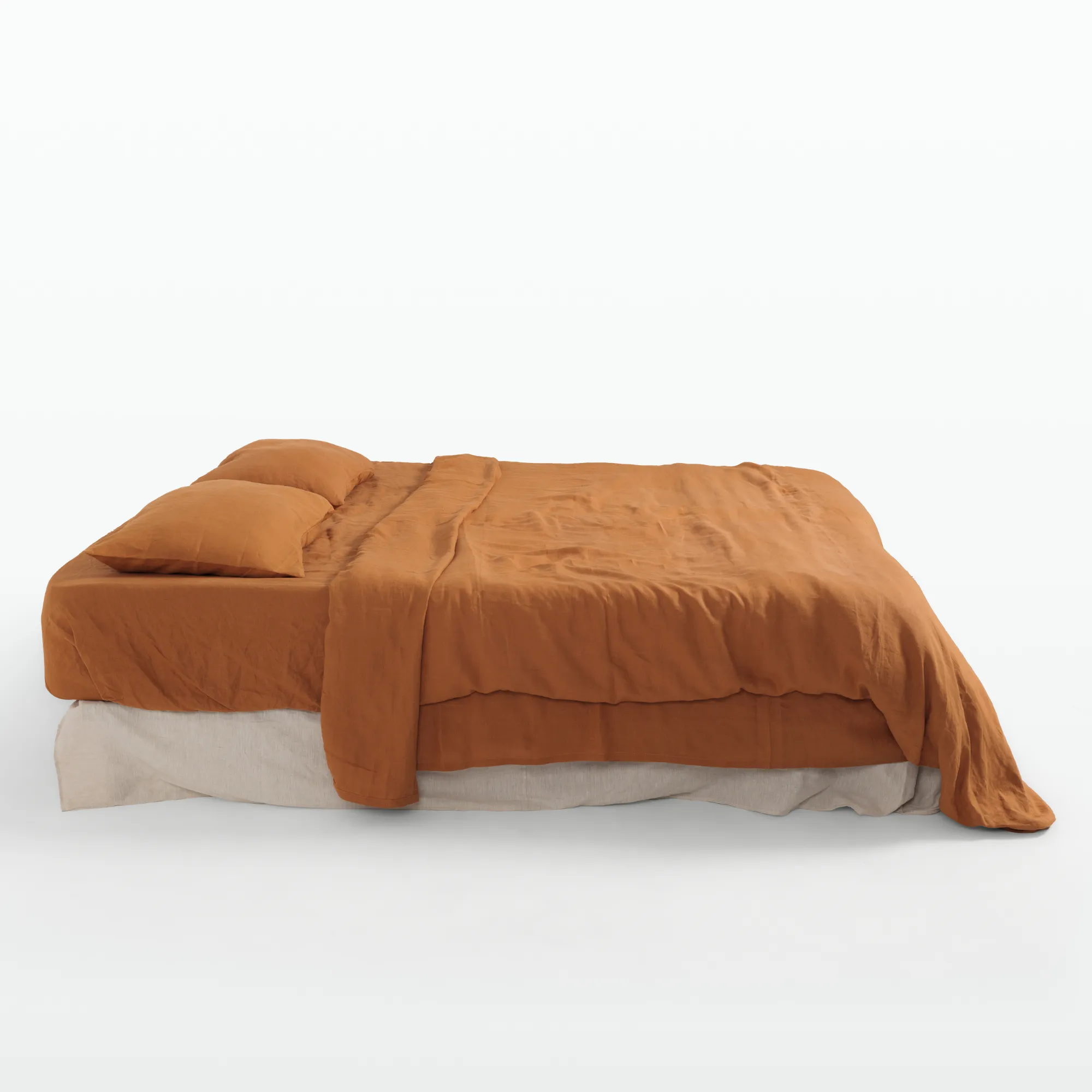 Cinnamon Linen Duvet Cover Set (3 pcs)