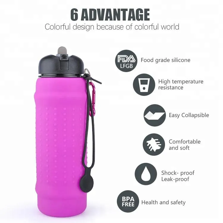 Collapsible Silicone BPA Free Sports Bottle