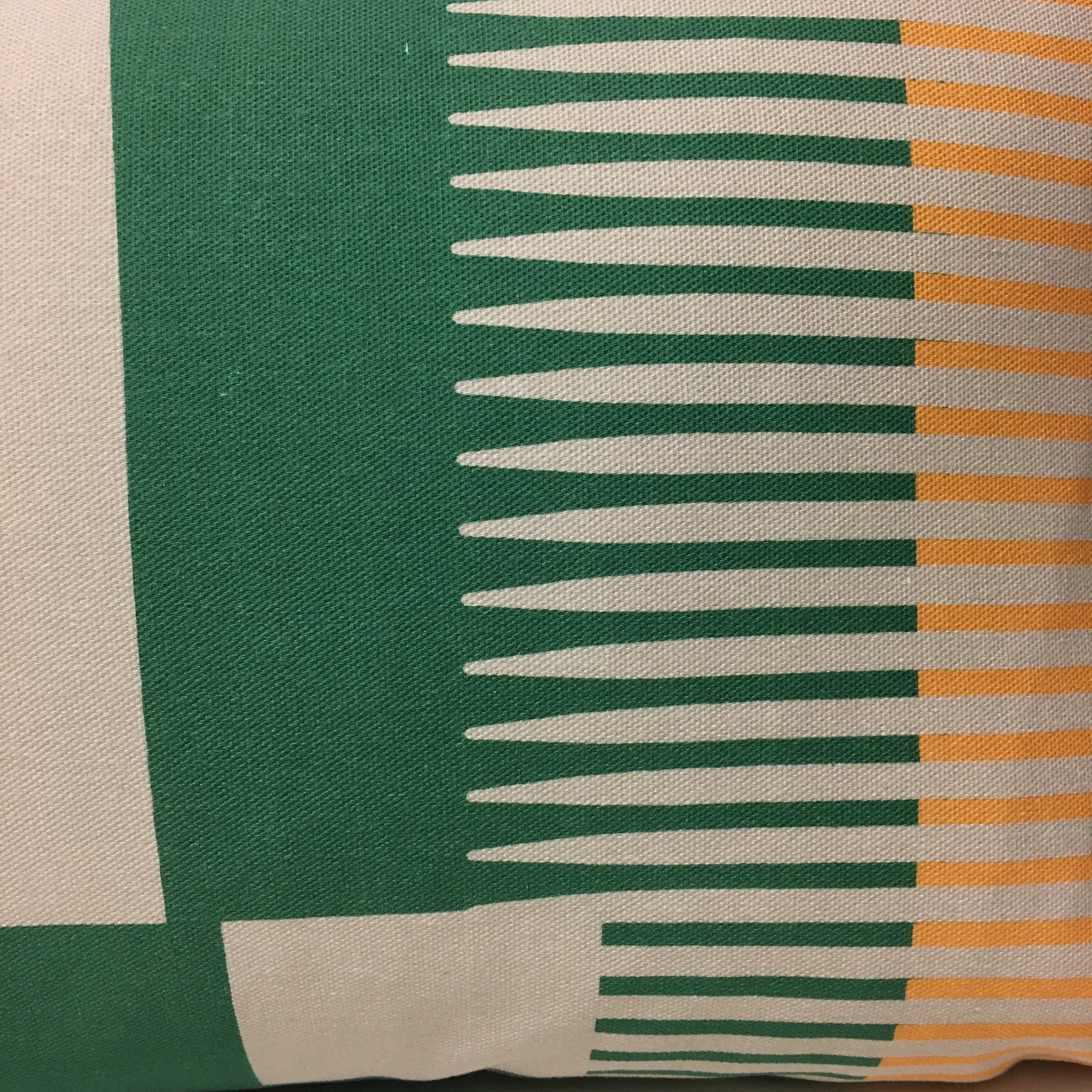 Combed Stripe Cushion - Bottle green, straw   mustard - Back in stock