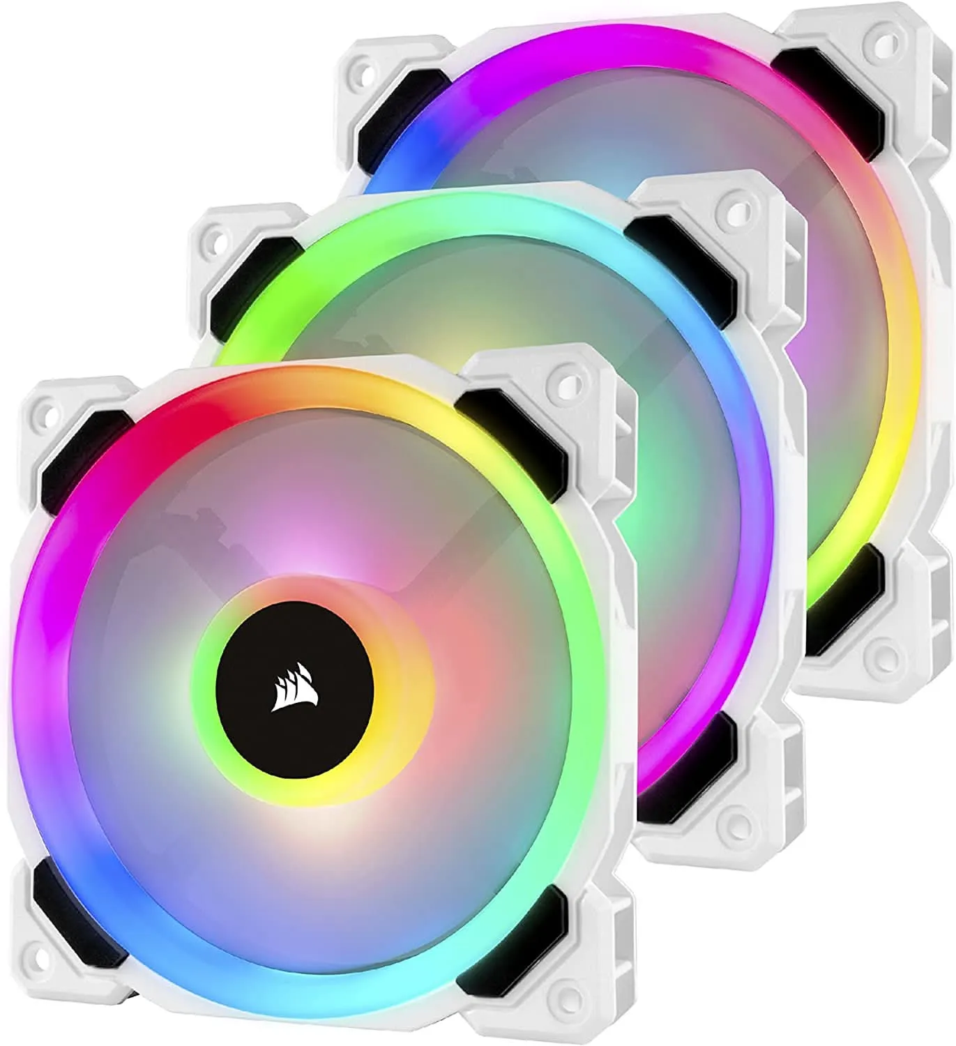 CORSAIR LL120 ARGB CABINET FAN TRIPLE PACK WITH LIGHTING NODE PRO WHITE