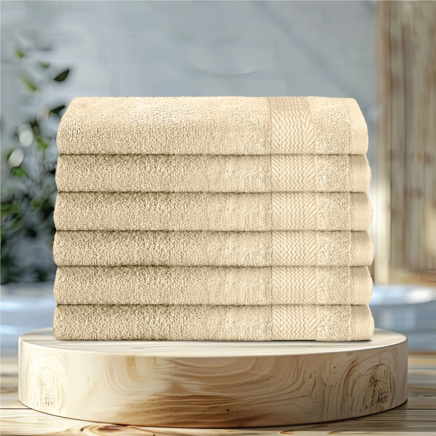 Cotton Hand Towel 50x100 CM 6 Piece Set-Soft Feel, Quick Dry, Highly Absorbent Durable Towels