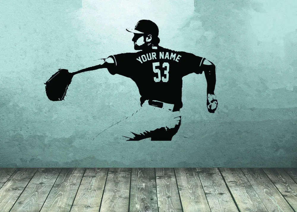 CUSTOM Personalized Baseball Player Wall Decal