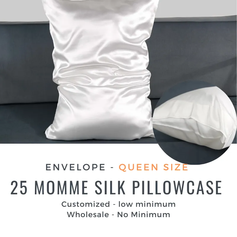 Custom Wholesale Silk Pillowcase 25 Momme Envelope Closure - Queen size