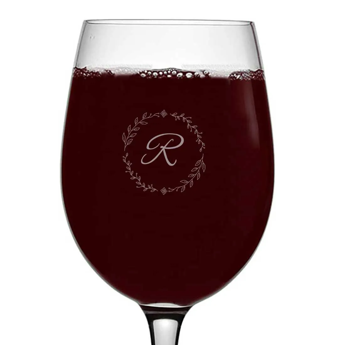 Customized Wine Glass - Engraved Red White Wine Glass - Monogram