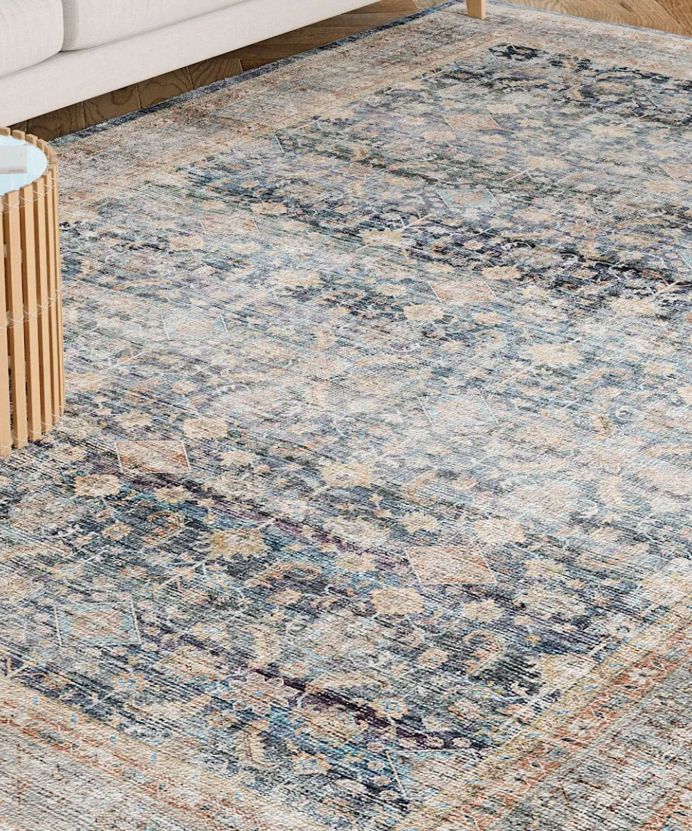 Davina Navy Lagoon Rug - Second Love