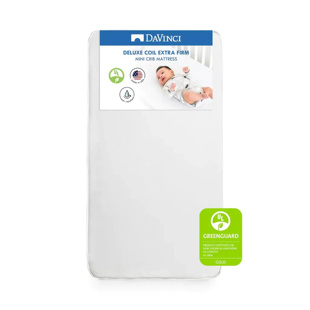 DaVinci - Deluxe Coil Firm Support Mini Crib Mattress - Lightweight & Waterproof