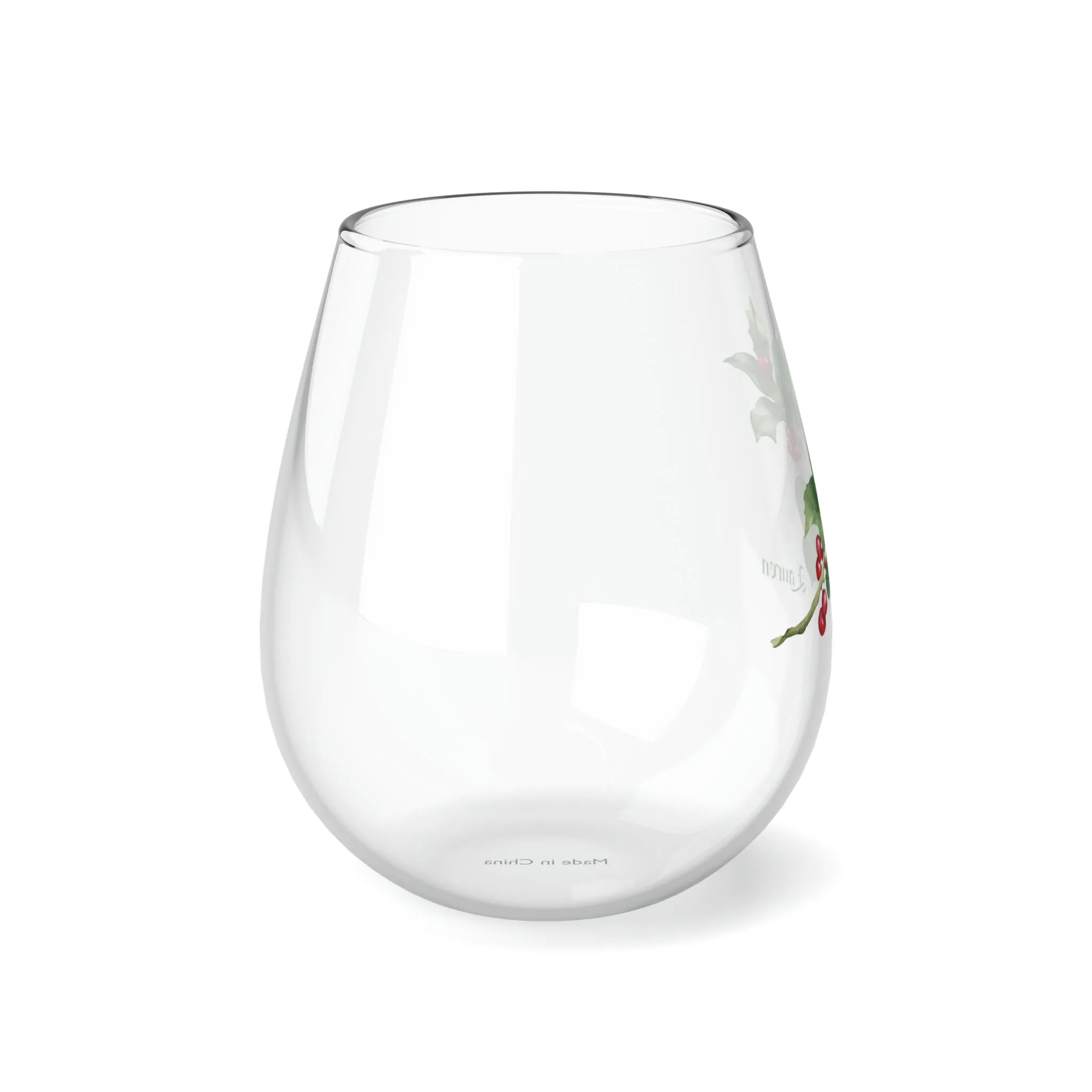 December PERSONALIZED Birth Flower Wine Glass, Birth Flower Gifts, Birth Flower wine glass, Birth Flower Gifts for Women, Gift for coworker, sister gift, birthday gift, Valentine gift, Stemless Wine Glass, 11.75oz