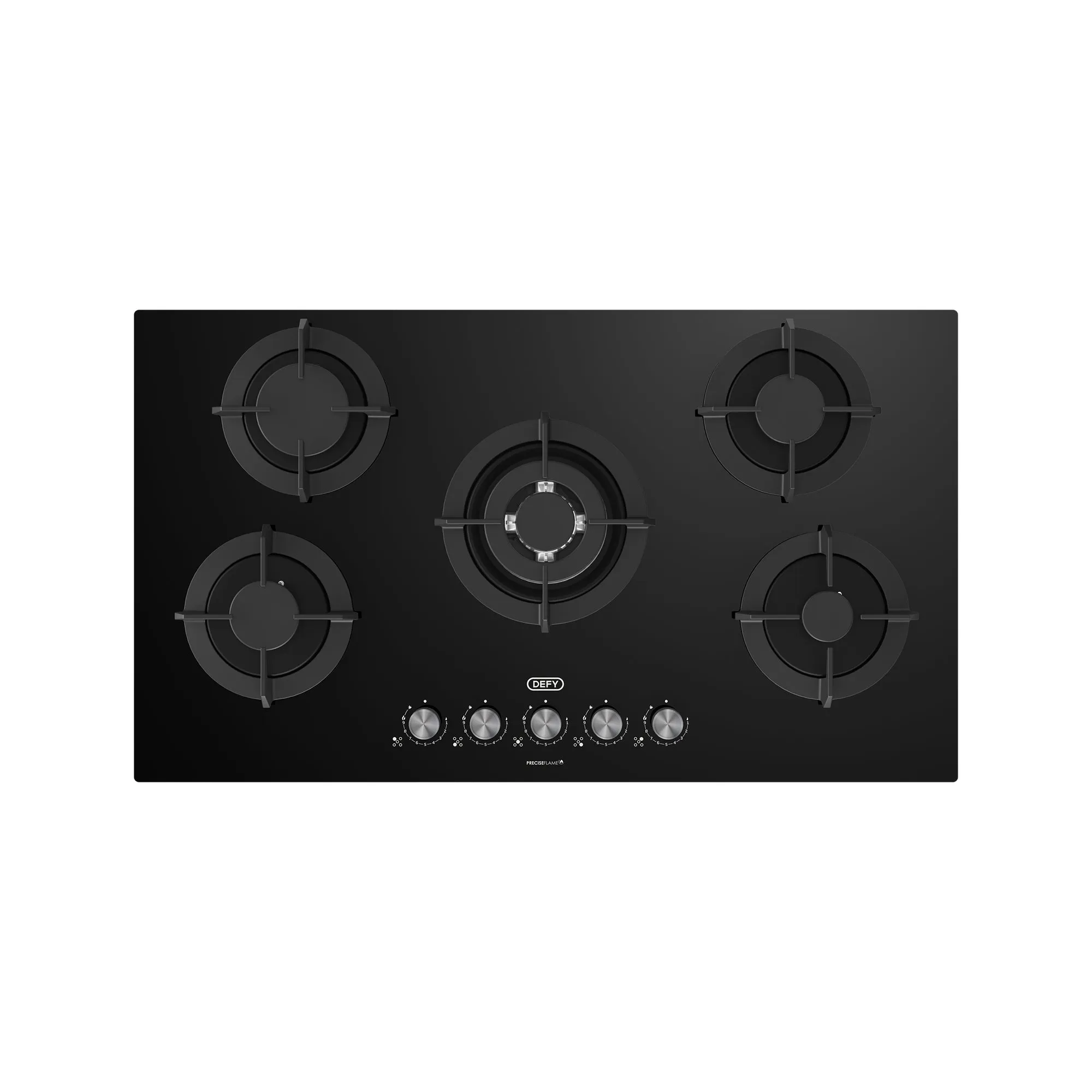 Defy 90cm Gemini Gas on Glass Hob Black