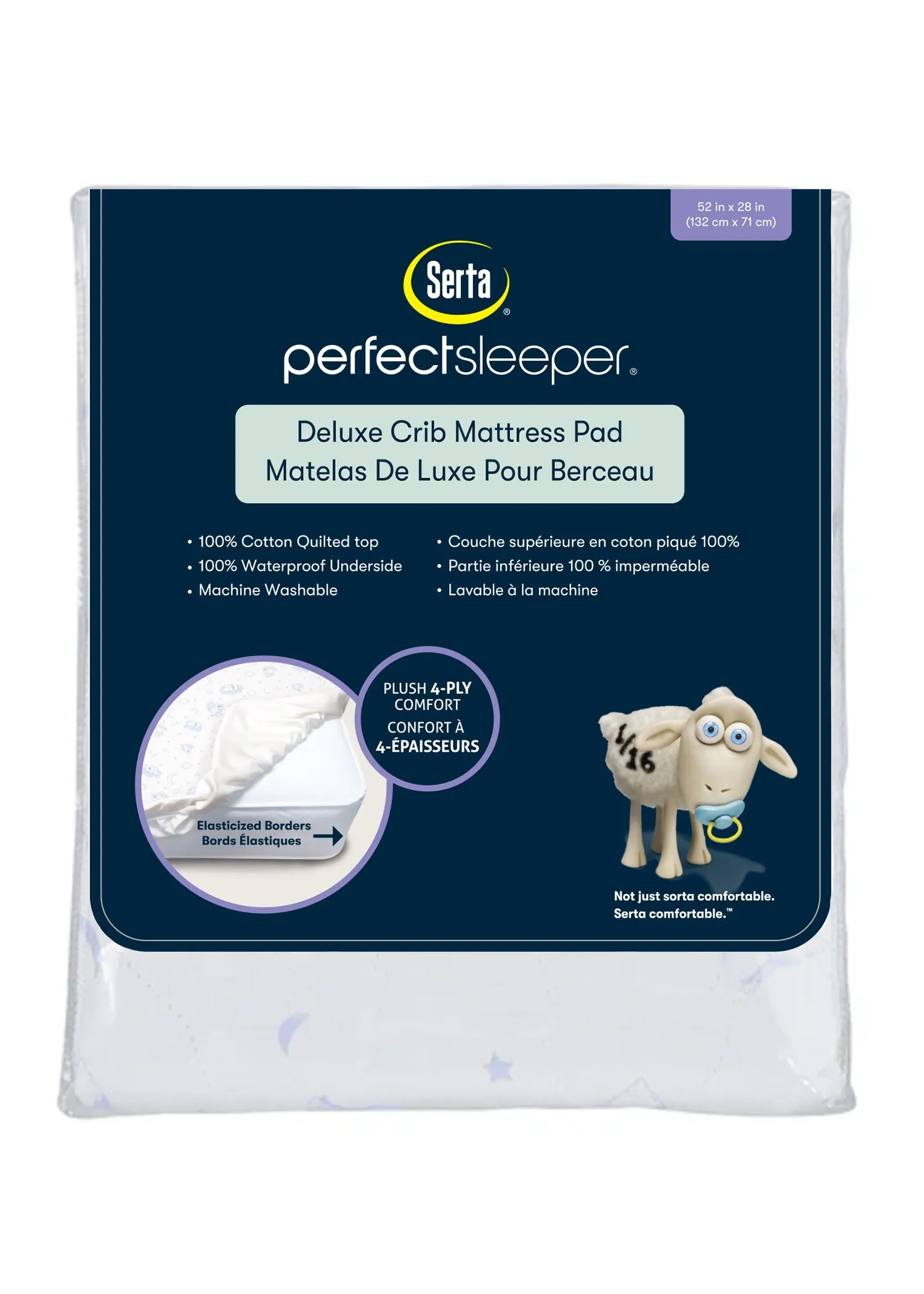 Deluxe Crib Mattress Pad - 100% Waterproof, Quilted Top, Fitted Protective Crib Mattress Pad