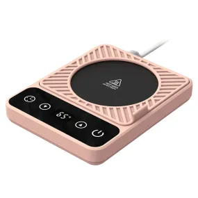 Desktop Electric Mug Warmer Auto Shut Off Timer Setting 6 Temperature Levels Cup Warmer for Milk Tea Cup Heating Plate - Pink