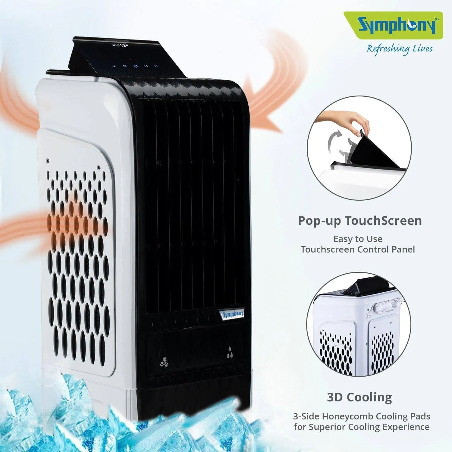 Diet 3D 20i Tower Air Cooler 20-litres with Magnetic Full Function Remote