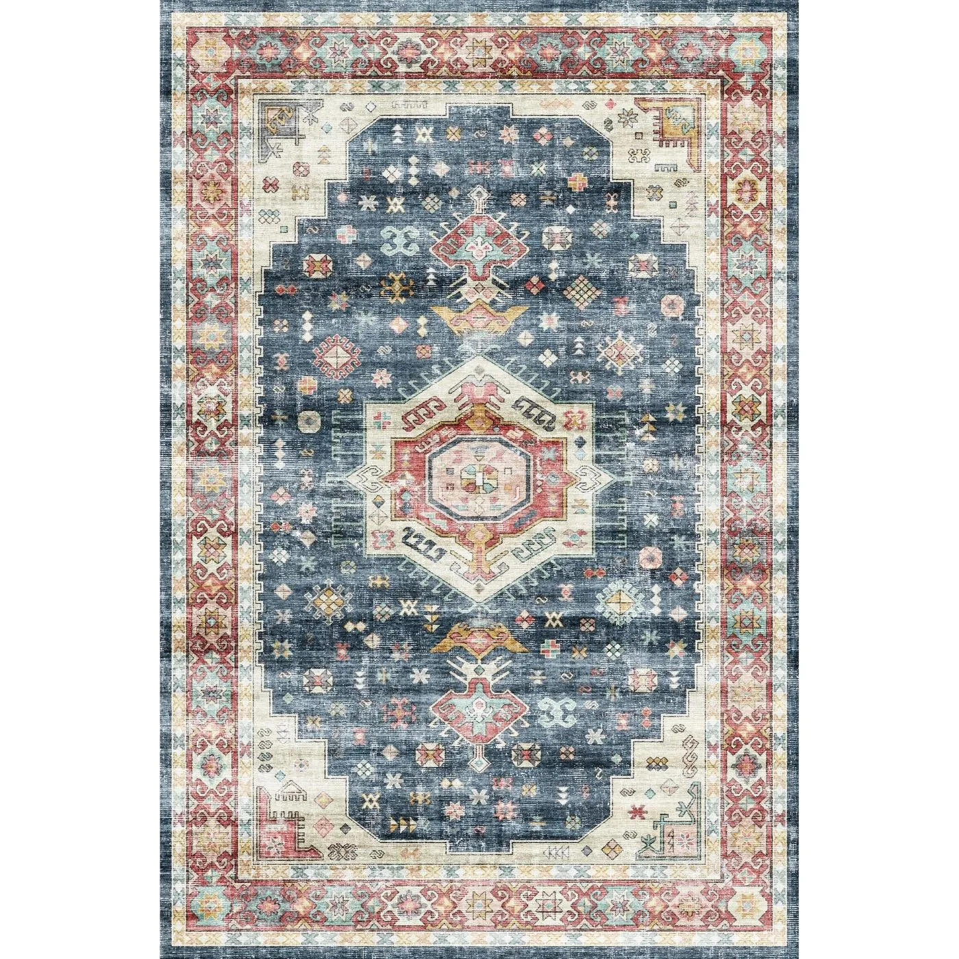 Dilara Multi Color Red Blue Rug