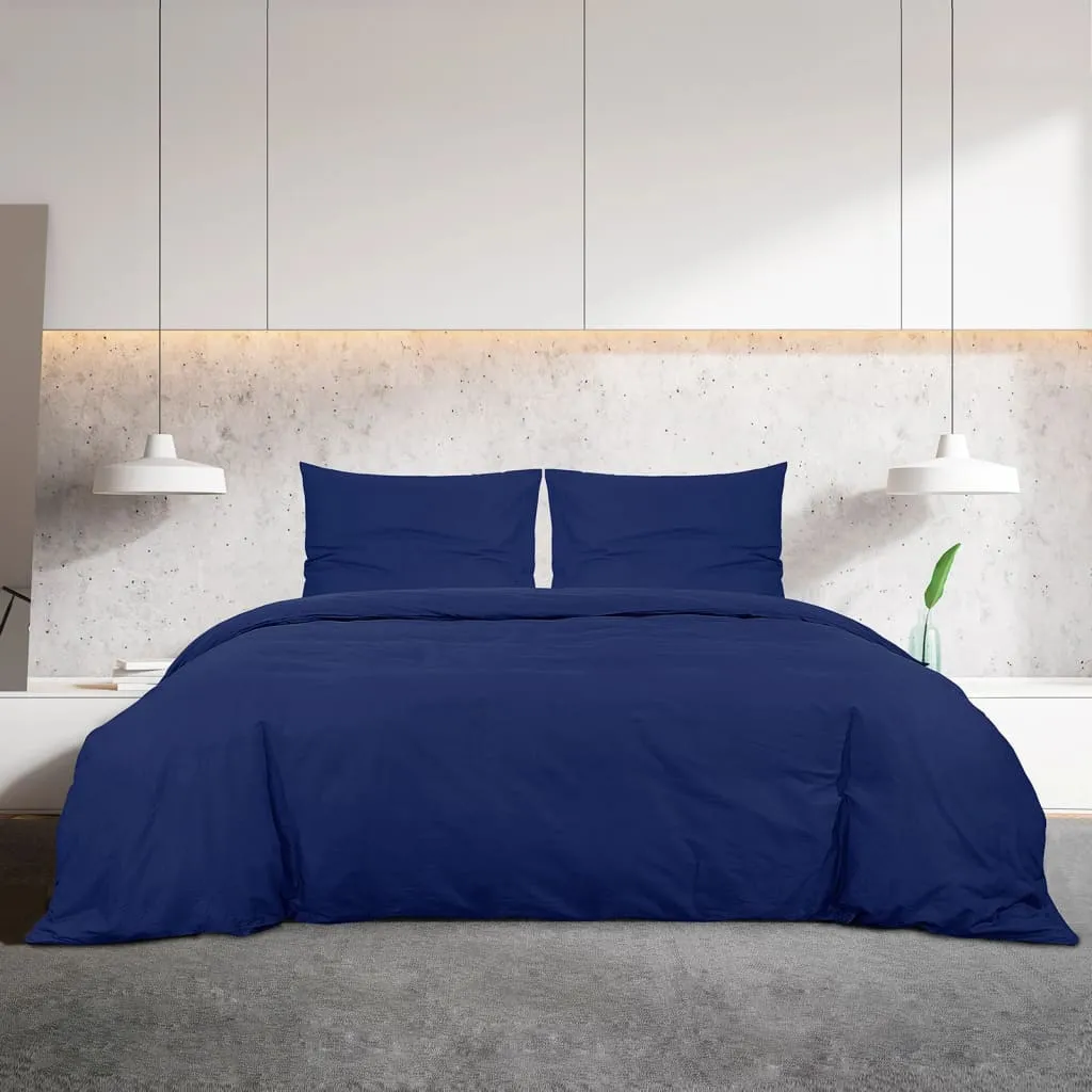 Duvet Cover Set Navy Blue 140x200 cm Light-weight Microfiber