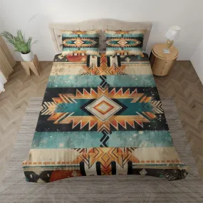 Duvet cover with matching Pillow cases | Luxury Bedding set | Twin, Queen, King Sizes | Boho Geometric Grunge