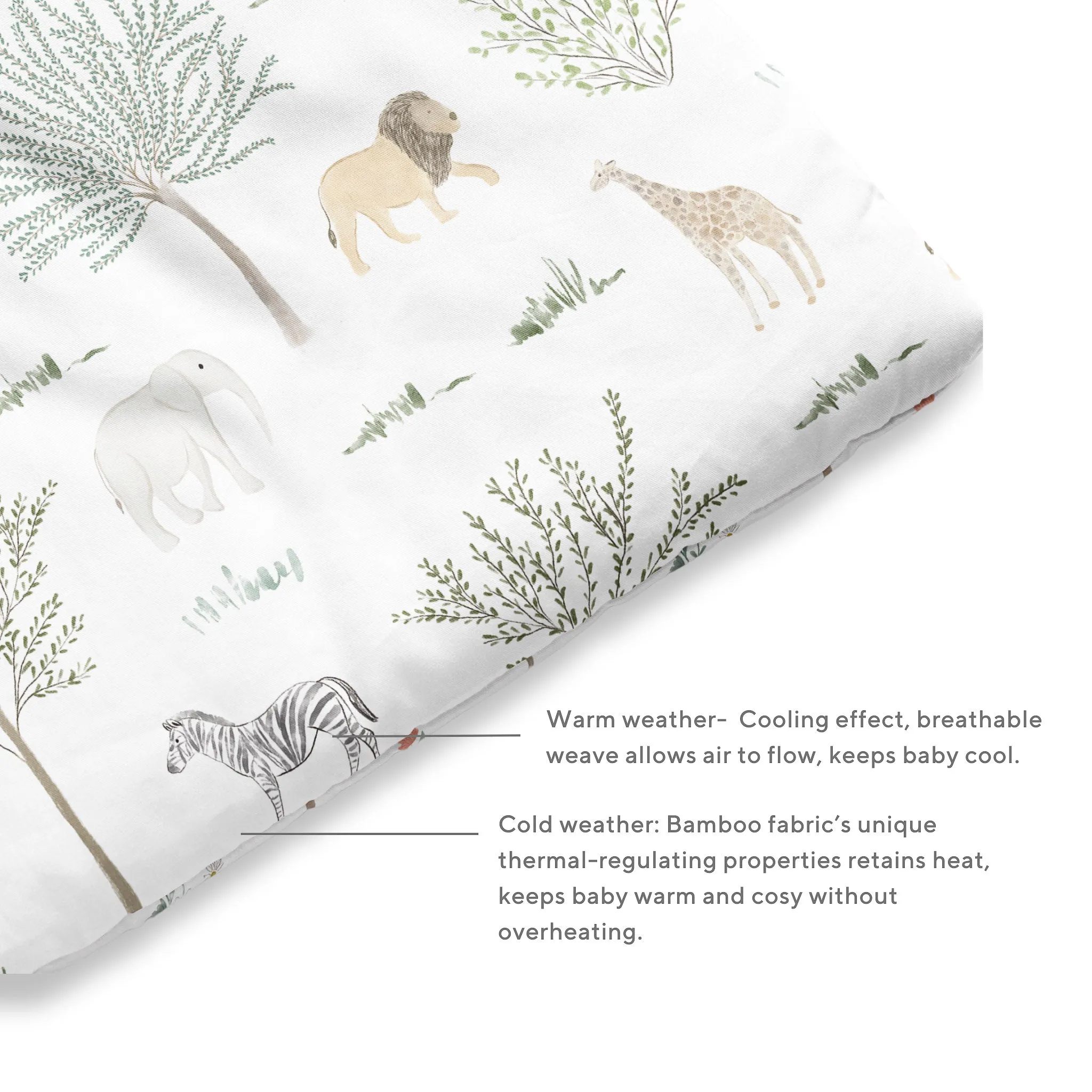 Duvet   Fitted Crib Sheet Set - Safari Wonders