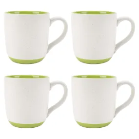 Elanze Designs Typewriter Speckled Sage Green 13 ounce Ceramic Coffee Mugs Set of 4