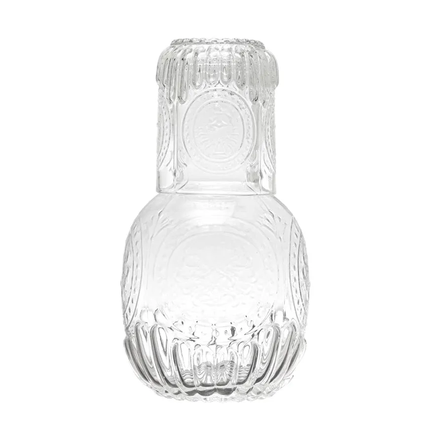 Embossed Glass Carafe