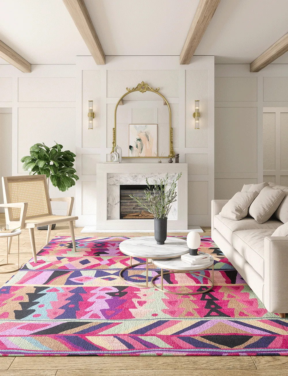 Fafela Pink Purple Multicolor Rug - Second Love