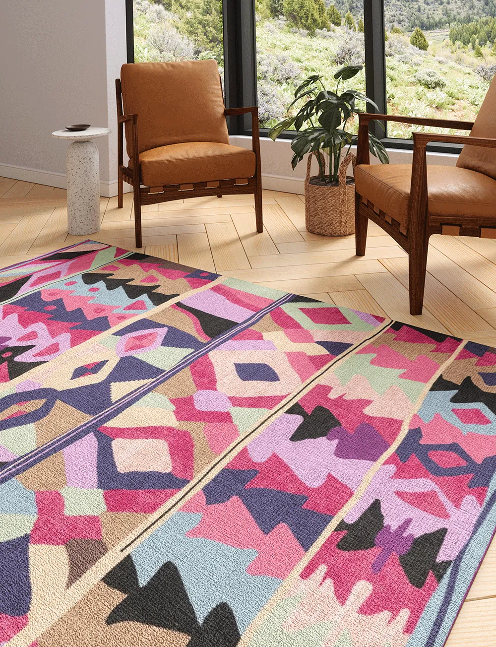 Fafela Pink Purple Multicolor Rug - Second Love