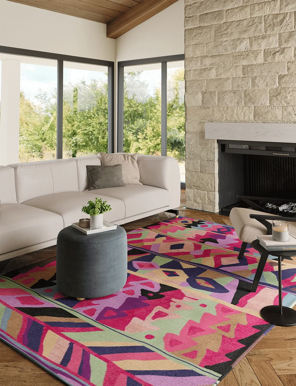 Fafela Pink Purple Multicolor Rug - Second Love