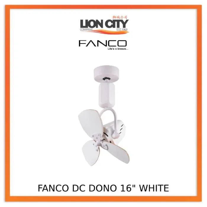 Fanco Dono 16" DC Wall/Corner Fan with Remote