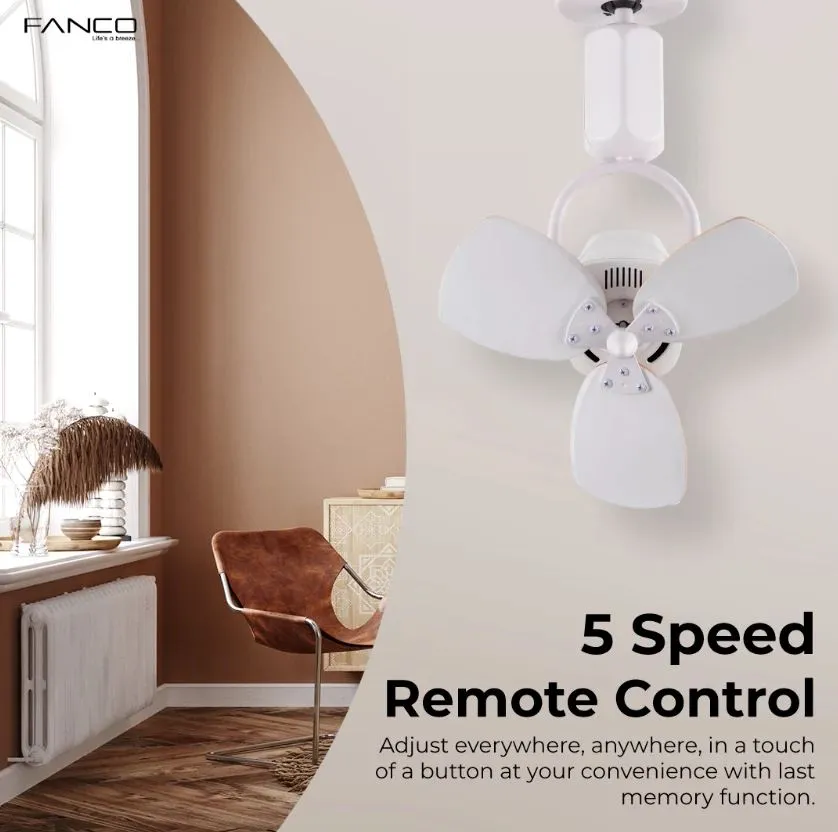 Fanco Dono 16" DC Wall/Corner Fan with Remote