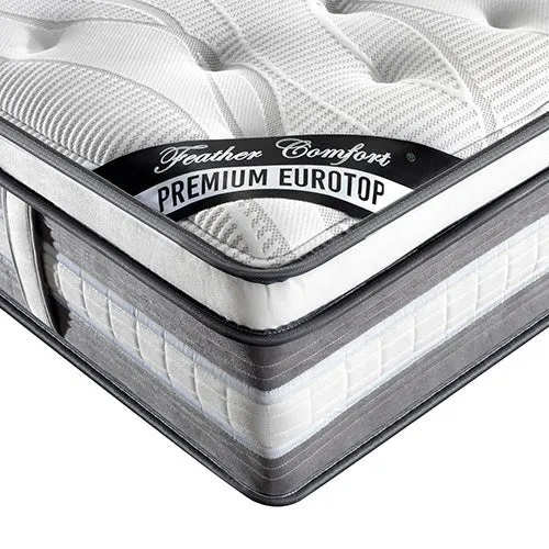 Feather Comfort Plush Euro Top Pocket Spring Mattress 34cm Thick - King Single