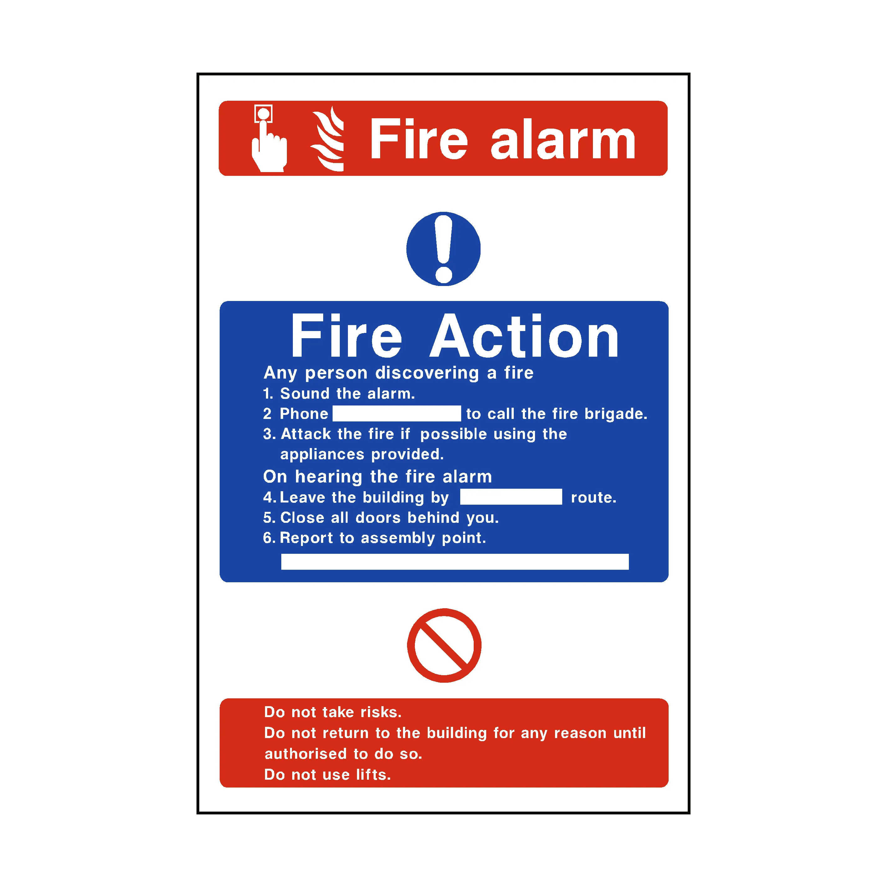 Fire Action Fire Alarm Sign