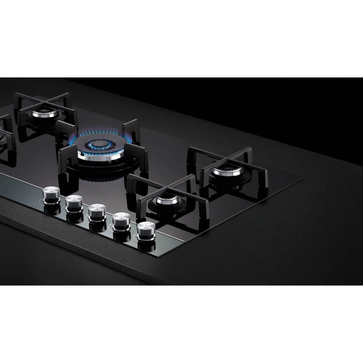 Fisher & Paykel Series 9 90CM 5 Burner NG Gas Hob - Black | CG905DNGGB1