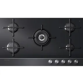 Fisher & Paykel Series 9 90CM 5 Burner NG Gas Hob - Black | CG905DNGGB1