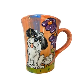 Floral Fido Frolic Mug: Shih Tzu in Bloom Handmade 12oz Ceramic Cup