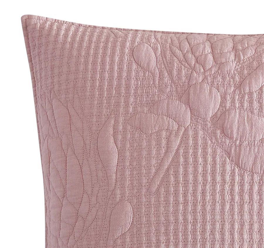 Flourish European Pillowcase Rose