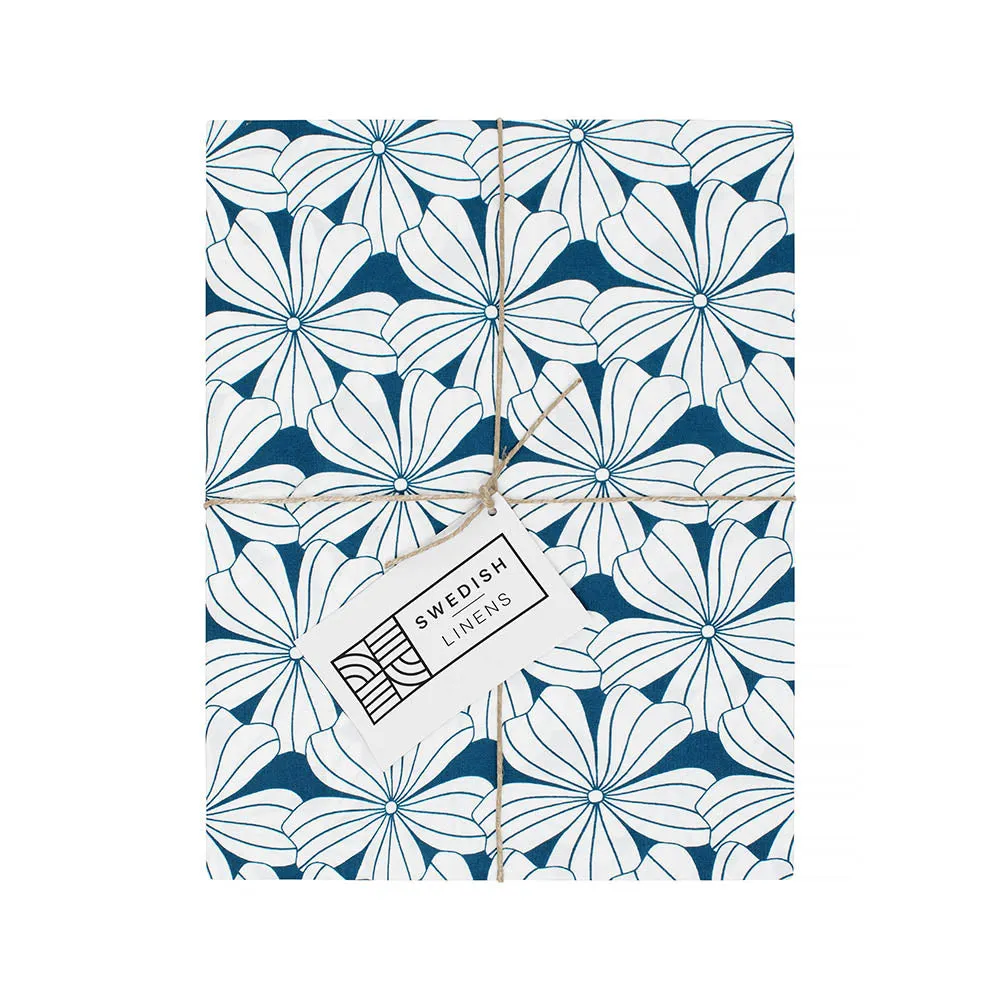 FLOWERS | Moroccan blue | Pillowcase | 40x80cm / 15.7x31.5"