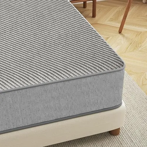 FURNITURE KI FACTORY-King Size Orthopedic Mattress Comfort and Support |8-Inch Memory Foam Mattress for Queen Bed (72x60x8 Inches)-Grey