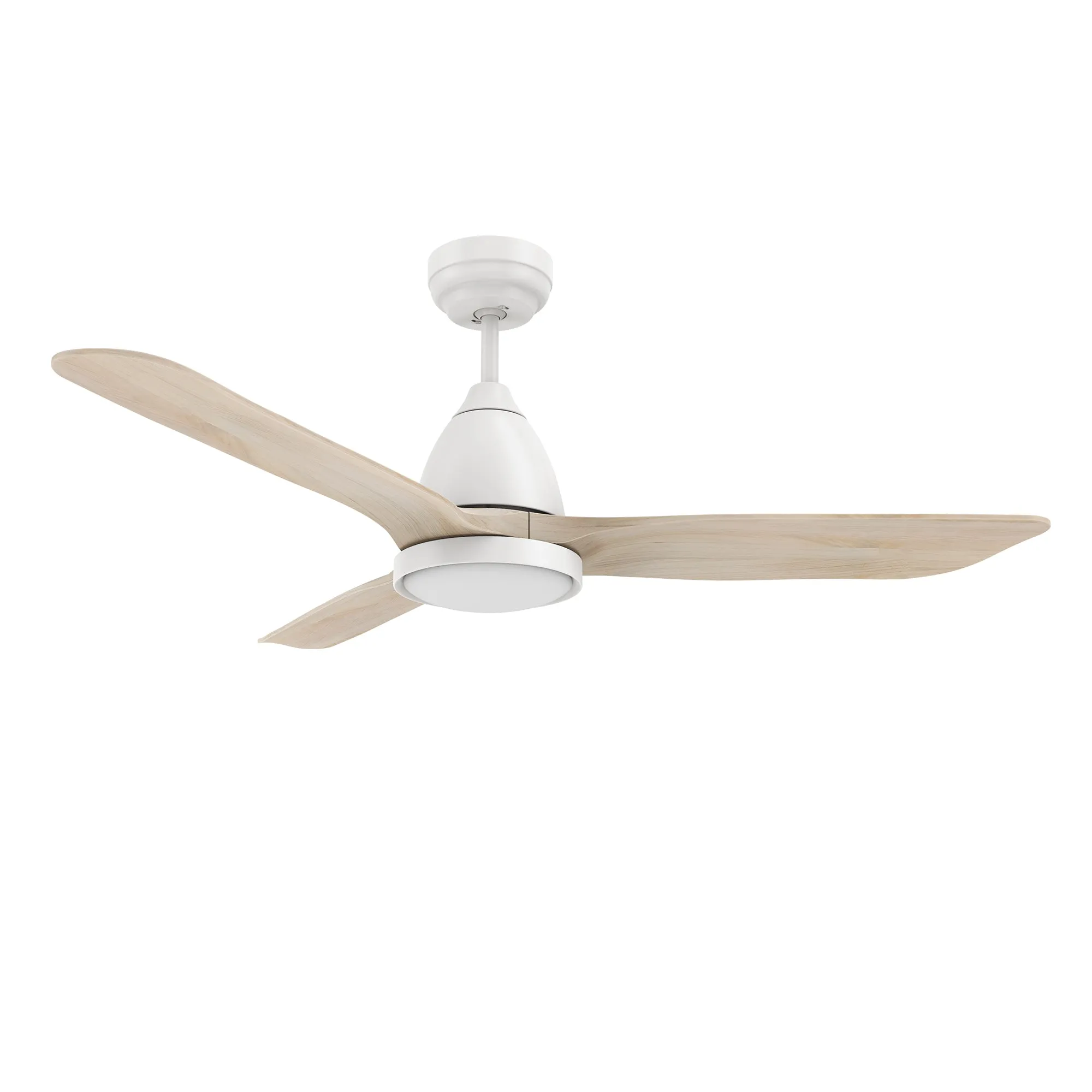 GARRICK 52 inch 3-Blade Smart Ceiling Fan with LED Light Kit & Remote- White/White Oak