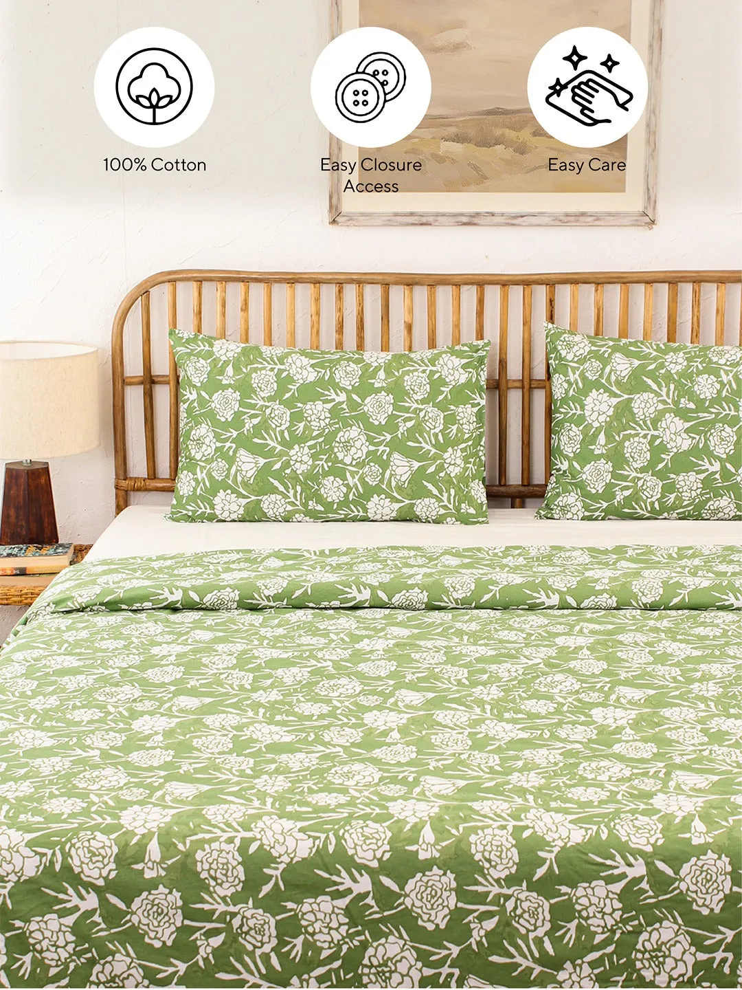 Genda Phool Single Duvet Cover (Green)