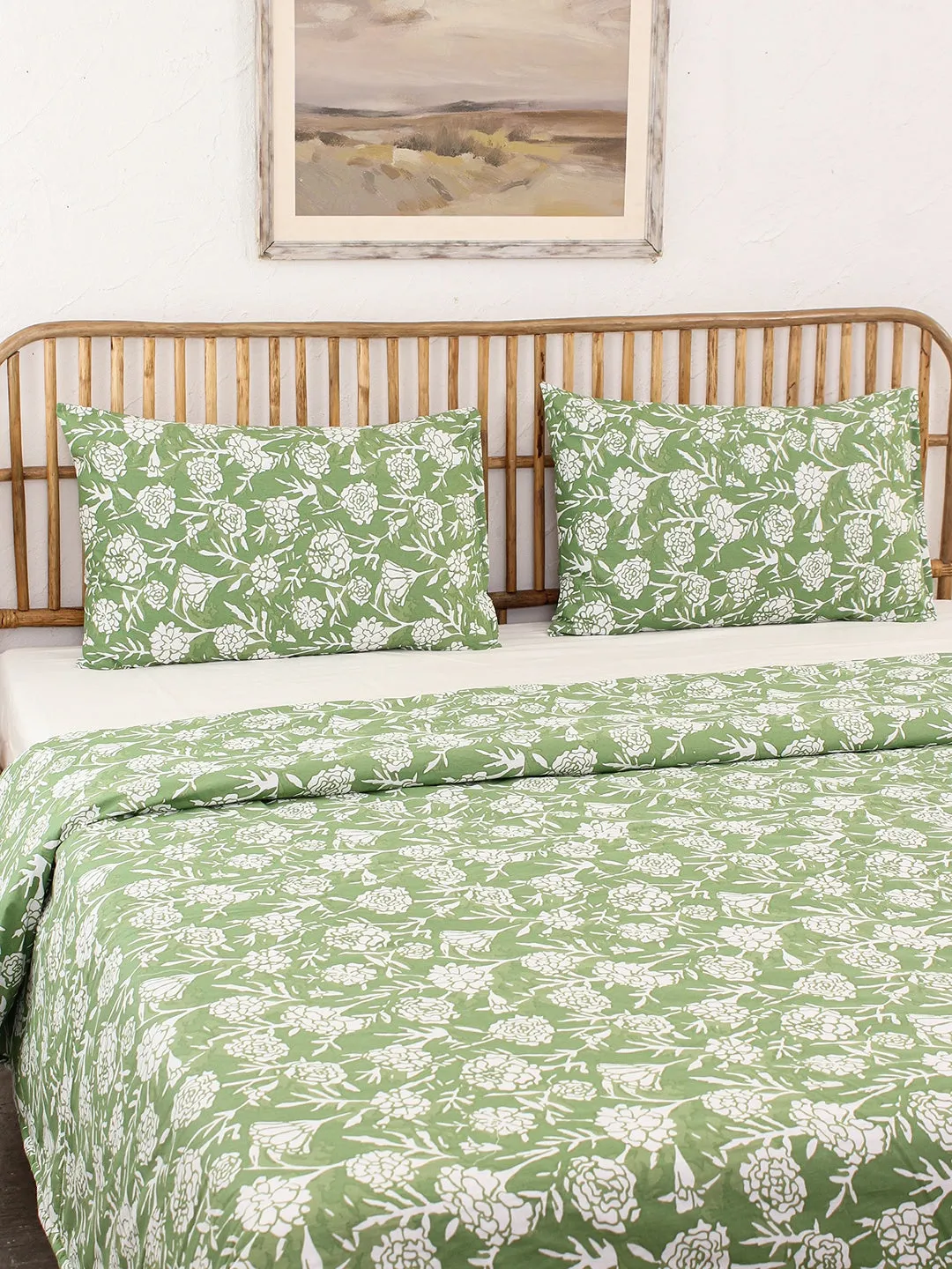 Genda Phool Single Duvet Cover (Green)