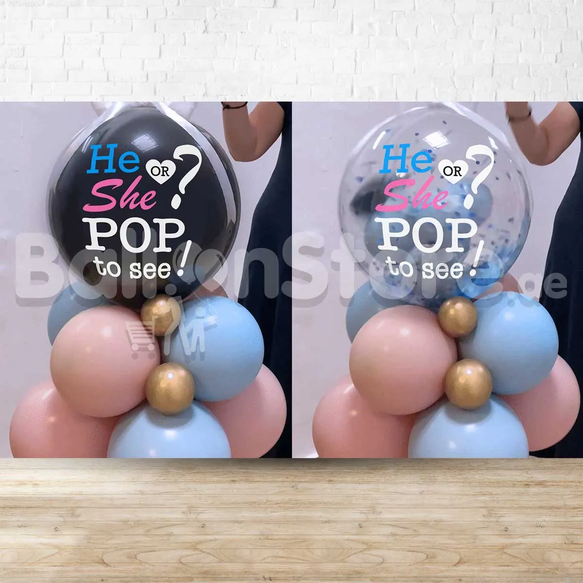 Gender Reveal He She ? POP Me to see! - No Mess Table Top