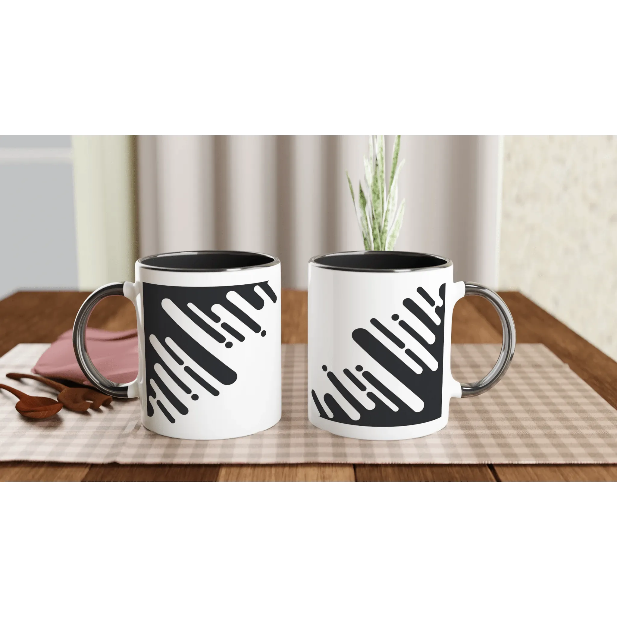 Geometric Black Pattern Ceramic Mug