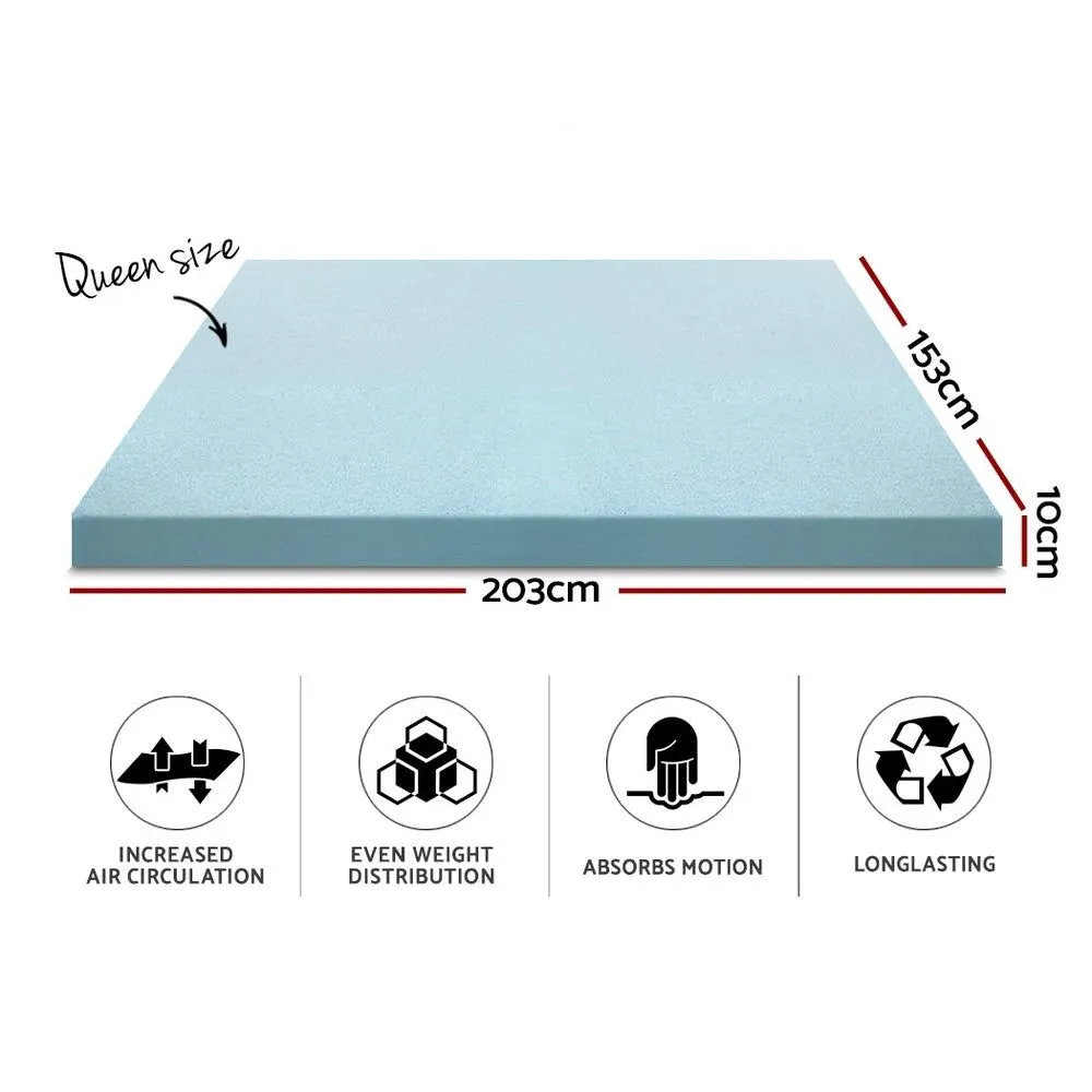 Giselle Bedding Memory Foam Mattress Topper Cool Gel 10cm Queen