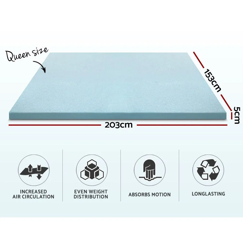 Giselle Bedding Memory Foam Mattress Topper Cool Gel 5cm Queen