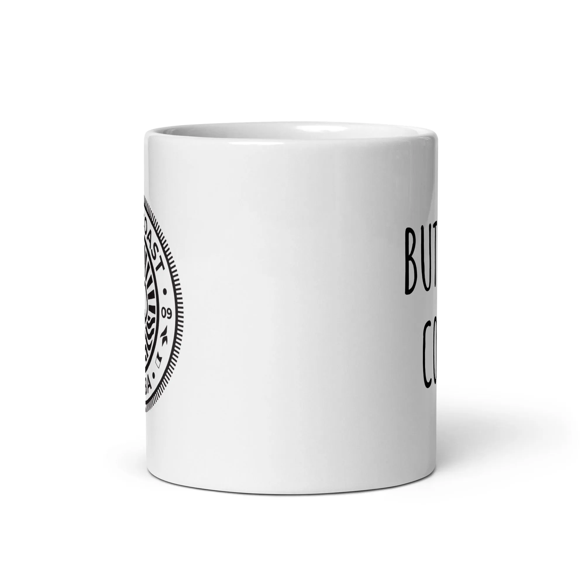 Gold Coast Scuba White Glossy Mug - "But First Coffee"